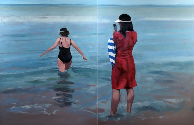Diptych: East & West — 36" x 56" · oil