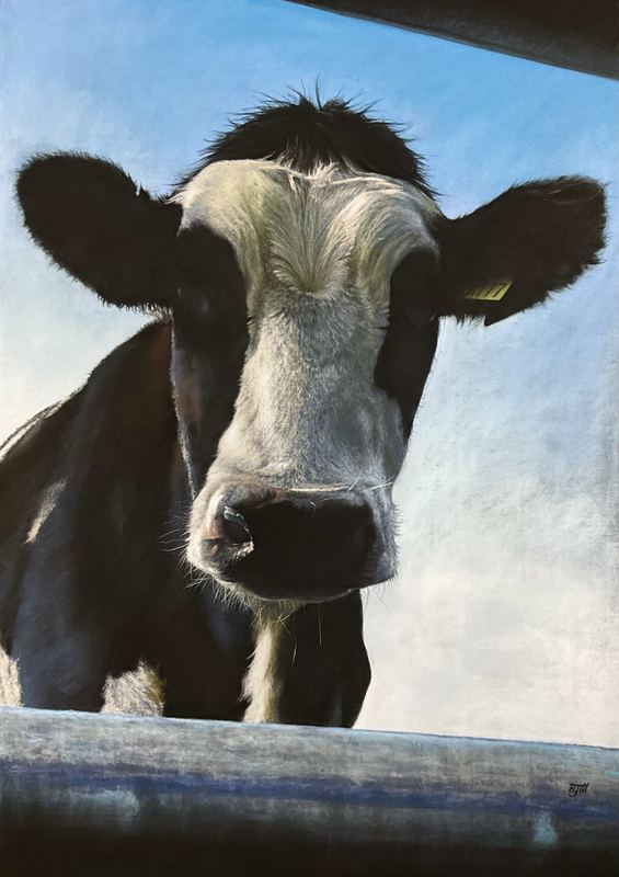 Gatekeeper — 28" x 20" · pastel & charcoal