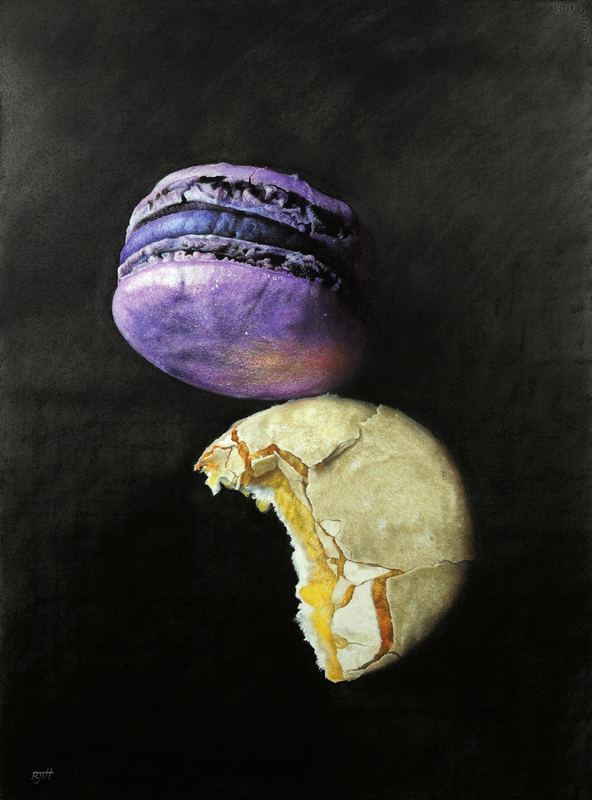 Take Two — 30" x 22" · pastel & charcoal