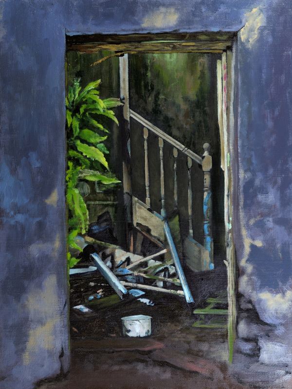 The Red Door — 16" x 12" · oil on linen panel